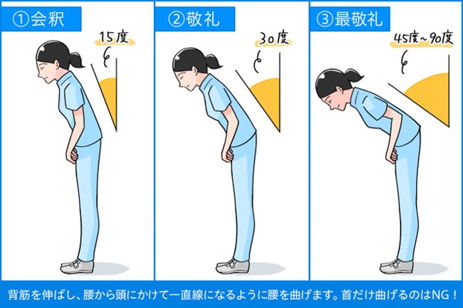 Ba kiểu chào phổ biến của người Nhật