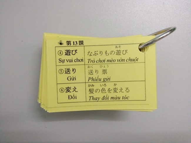 Học từ vựng tiếng Nhật qua Flashcard